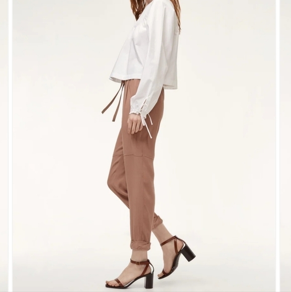 Aritzia Wilfred Marais trouser pant dusty rose pink XXS silk - Picture 14 of 15